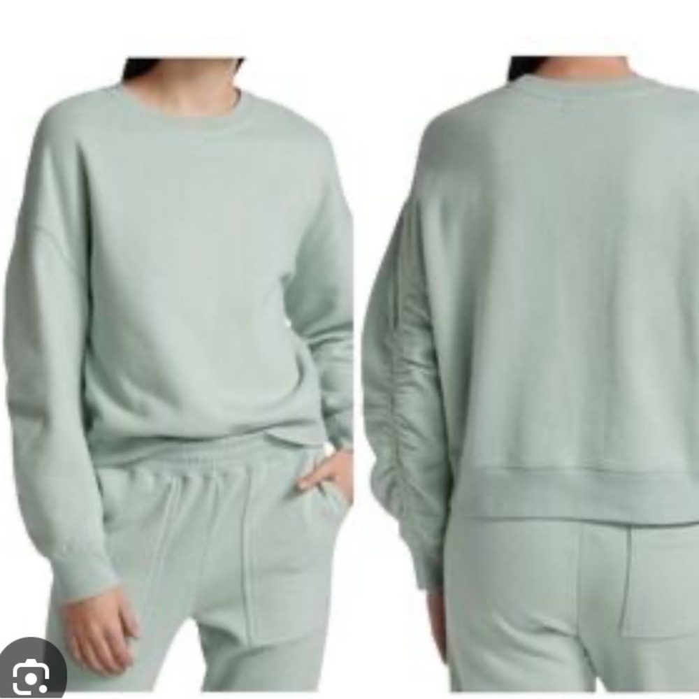 New Rails Sweatshirt Size XL Hilda Seafoam Green Crewneck Ruched Sleeves NWT